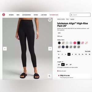 Lululemon Align High Rise 25’’ Size 6